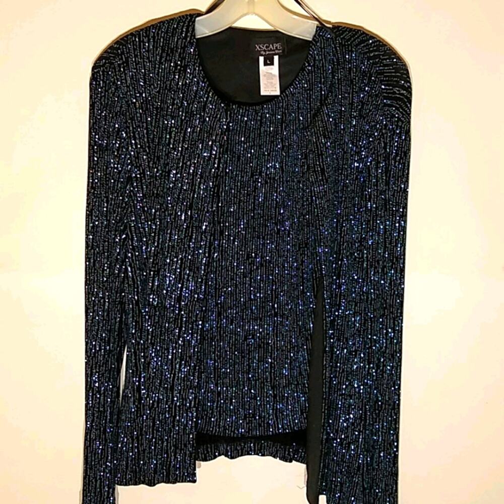 Xscape Women's Size Large sparkling Blazer with tank. Vintage. Party Y2K